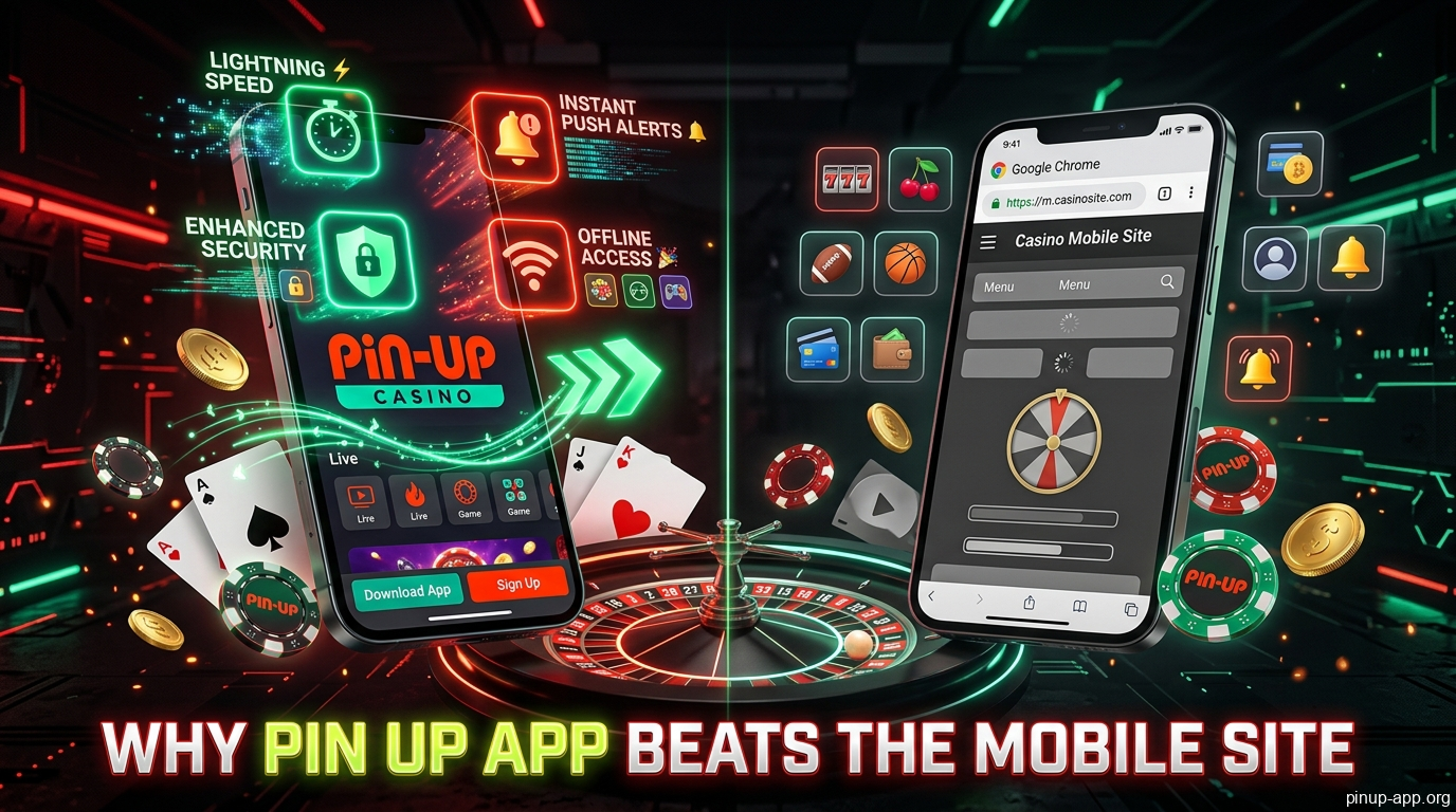 Information about the Pin Up app avdantages over the mobile website